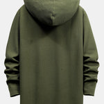 Long Sleeve Muscle Fit Ribbed Arc Hem Hooded T-Shirt