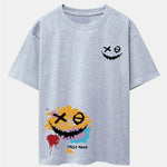 Graffiti Smiley Face Print Drop Shoulder Oversize T-Shirt