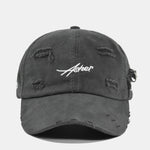 Retro Asher Embroidery Washed Distressed Baseball Cap