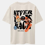 Skeleton Slogan Back Print Drop Shoulder Oversize T-Shirt
