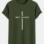 Way Maker Stripe Print Cotton Arc Hem T-Shirt