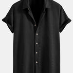 Geometric Jacquard Button Up Shirt