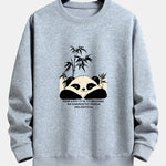 Bamboo Panda Print Relax Fit Sweatshirt