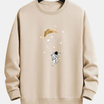 Astronaut Moon Print Relax Fit Sweatshirt