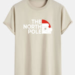 Santa Claus Slogan Print Cotton Arc Hem T-Shirt