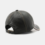 Vintage PU Leather Distressed Baseball Cap