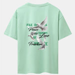 Dove Slogan Back Print Drop Shoulder Oversize T-Shirt