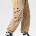 Elastic Drawstring Cuff Parachute Cargo Pants