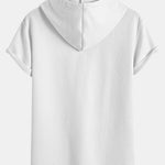 Striped Jacquard Hooded Arc Hem T-Shirt