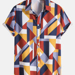 Geometric Print Button Up Shirt