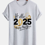 Regular Fit New Year 2025 Print Cotton T-Shirt