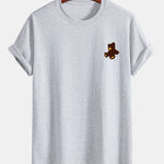 Regular Fit Teddy Bear Print Cotton T-Shirt