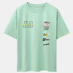 LA Racing Slogan Print Drop Shoulder Oversize T-Shirt