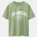 Los Angeles Tennis Print Drop Shoulder Oversize T-Shirt