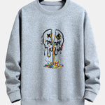 Colorful Dissolving Smiley Print Relax Fit Sweatshirt