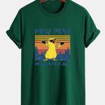 Regular Fit PEW PEW MADAFAKAS Duck Print Cotton T-Shirt