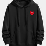 Heart Shaped Smiley Face Print Relax Fit Hoodie