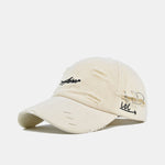 Retro Asher Embroidery Washed Distressed Baseball Cap