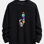Planet Astronaut Print Relax Fit Sweatshirt