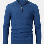Diamond Mock Neck Quarter Zip Sweater