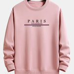 Stripe Paris Slogan Print Relax Fit Sweatshirt
