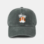 Coconut tree sunset pattern classic retro washed cotton casual baseball cap