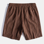 Geometric Jacquard Eyelet Cuban Shirt & Textured Shorts With Lining