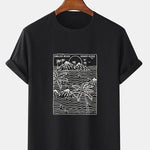 Wave Line Print T-Shirt