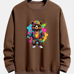 Splash Colorful Bear Print Relax Fit Sweatshirt