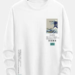 Long Sleeve Tokyo Ukiyo-e Print Cotton T-Shirt