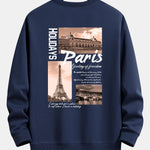 Paris Cityscape Print Relax Fit Sweatshirt