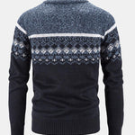 Geometric Print Zip Up Sweater