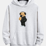Fashion Bear Taking Photo Print Relax Fit Hoodie & Straight Leg Corduroy Pants