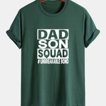 Regular Fit Dad And Son Squad Print Cotton T-Shirt