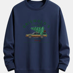 Car Christmas Tree Print Relax Fit Sweatshirt