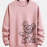 Slogan Cartoon Bear Print Relax Fit Sweatshirt