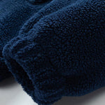 Color Block Zip Up Teddy Coat