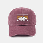 Mountains Pattern Classic Retro Washed Distressed Cotton Baseball Cap
