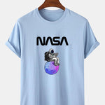 Astronaut Reading Book Print T-Shirt