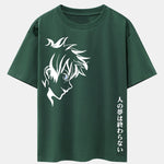 Comic Male Slogan Print Drop Shoulder Oversize T-Shirt