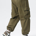 Elastic Drawstring Cuff Parachute Cargo Pants