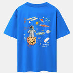 Galaxy Astronaut Print Drop Shoulder Oversize T-Shirt