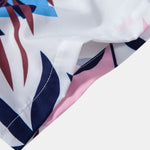 Leaf Color Block Print Button Up Shirt & Swim Short
