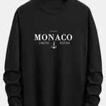 Long Sleeve Monaco Slogan Print Cotton T-Shirt