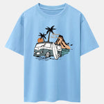 Car Island Print Drop Shoulder Oversize T-Shirt