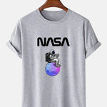 Astronaut Reading Book Print T-Shirt