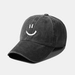 Smiley Face Pattern Classic Retro Washed Distressed Cotton Baseball Cap