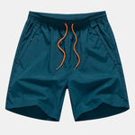 Solid Zip Pocket Swim Shorts