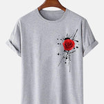 Splash Ink Rose Print T-Shirt
