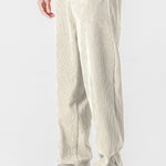 Long Sleeved Contrast Corduroy Hooded Shirt & Straight Leg Corduroy Pants